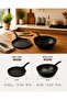 Terra 2 Piece Cast Granite Crepe Pan 26 cm and 28 cm Wok Pan Set Black Non-Stick Surface - 2