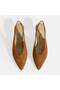 Tan Women's Suede Slingback Heeled Shoes - 7