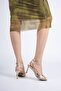 women's gold ankle-tie daily comfortable classic heeled shoes - 5