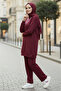 Tunic Pants Modal Two-Piece Set - 28004-Bordo - 2
