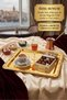 Aurum Elegante Gold Square Steel Presentation Tray - Self-Textured Gold Color Coffee Presentation Tray 21.5X21.5Cm - 5