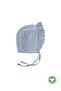 Tied Ruffled Organic Muslin Baby Hat 0-2 Years a Blue