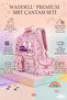 Kawaii Korean Style Twil Fabric Patterned Backpack, Lunch Bag and Pencil Case Triple Set - 2