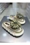 Colorful Women's Puff Slippers with Bow