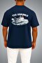 Oversize Tcg Anatolian Waves Themed Pocket and Back Printed Unisex T-Shirt - 2