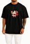 Oversized Santa Claus New Year's Chest Printed Unisex T-Shirt
