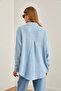 Women's Baby Blue Oversize Basic Muslin Shirt Gml- 19001217 - 5