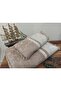 2-Piece Fringed Turkish Bath Set, Bath and Head Towel - Brown - 3