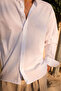 Leros White 100% Cotton Men's Shirt - 6