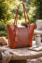 Brown Textured Panel Shoulder Bag |   Brown Mt1589 - 6