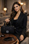 Black Square Formed Women's Clutch Bag |   Black Mt1559 - 2