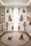 Children's Room Double Winged Background Curtain with Teddy Bear - 5