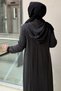 Hooded Full-Length Zippered Robe with Front Patch Detail - 4