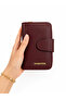 Women's Stylish Bag with Faux Leather Zipper and Snap Compartments Wallet S-2003