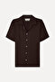 Men's Brown Regular Fit Resort Collar Short Sleeve Shirt - 4