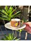Set of 6 Porcelain Coffee Cups Bird Brown - 2