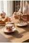 Double Amber Mustard Bloom Coffee Cup for 2 People