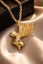 ✨   Gold Color Angel Figured Necklace New Product Angel Angel Steel Necklace Gold Color