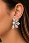 Women's Earrings Half Five Leaf Flower Pearl Bud 4 cm Earrings - 2