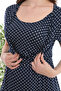 Navy Blue Maternity & Postpartum Polka Dot Viscose Dress with Breastfeeding Features - 4