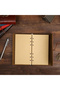 Leaf Patterned Brown Leather Notebook - 2