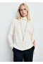 High Collar Asymmetrical Sleeve Blouse