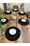 6 Pieces Black Jute Charger / American Service Lux Presentation Plate Mat Charger Gift - 4