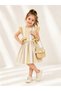 Girls' Striped Dress Set with Bow Detail - 2