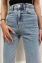 Kıvanç Blue Snow Wash Power Lycra Super High Waist Loose Leg Jean Palazzo - 2