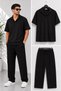 Men's Bürümcük T-Shirt Tracksuit Summer Casual Top and Bottom Set