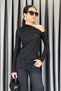 Noa Noa Shoulder Gathered Boat Neck Blouse - Black Black - 7