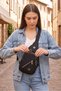 Women's Black Multi-Compartment Shoulder Bag - Daily Crossbody Bag (29X17X6 cm) - 6