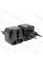 black 2 Round Pin Plug Adapter Convert Universal EU/AU/US/UK to Brazil Switzerland Italy Jack Electr - 2