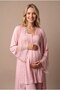 Women's Powder Lace Maternity Pajama Set with Breastfeeding Features and Adjustable Elasticated Dressing Gown - 3