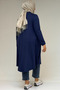 28016 Plus Size Mevlana Combed Cotton Tunic - Indigo - 4