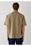 Short Sleeve Brown Linen Shirt Loose Fit / Relaxed Fit 0211966-86749 - 5