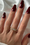 Adjustable Gold Women's Steel Ring with Zircon Stones on the Edges, Does Not Tarnish, Does Not Lose Color - 4