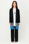 Leopard Detailed Jacket, Tunic, Trousers, Necklace Set, Cobalt Blue