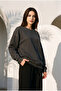 Antrasit Basic Oversize Kadın Sweatshirt