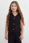 Girl's 2-Piece Set with Heart Button Textured Vest - 4