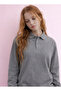 Long sleeve button detailed cotton polo neck school sweat - 2