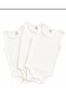 Large Size Children's Snap Fastener Bodysuit Ecru-3-6 Years Old Suitable for Children with Special Requirements Cotton 3 Pieces