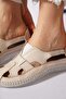 Qato genuine leather women's shoes beige skin - 4