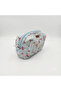 Women's Floral Patterned Makeup Bag Blue Fluffy Bag Organizer, Skincare Bag, 100% Cotton - 2