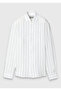 Light Gray Plain Casual Fit Long Woven Casual 100% Linen Shirt - 6