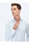 Light Blue Plain Regular Fit Long Woven Classic 100% Cotton Shirt - 3
