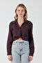 Knotted Front Pocket Crop Shirt - 6