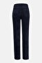 بنطلون نسائي من المخمل بقصّة Slim Fit قابل للتمدد، أزرق داكن - 2