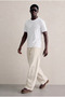 Men's Regular Crew Neck Cotton Basic White T-Shirt - 3