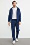 Text Embossed Zippered Tracksuit Set - 4